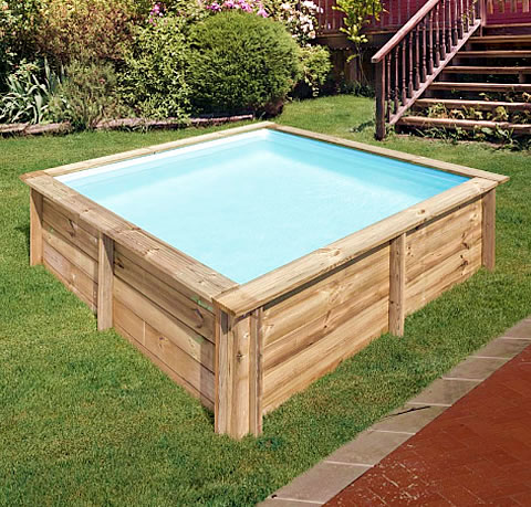 Piscina desmontable cuadrada madera