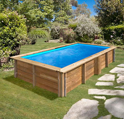 Piscina desmontable rectangular madera