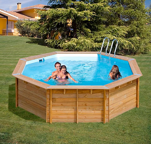 Piscina desmontable redonda madera